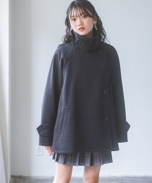 ヘザー　ウーリーテック/2WAYミドルケープコート　ポンチョ Heather（ヘザー）の「ウーリーテック/2WAYミドルケープコート