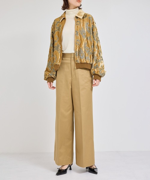 ROPE'（ロペ） ブルゾン アウター スパンコールベロアジップアップ