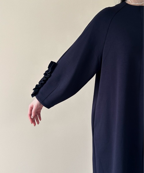 Virca ノーカラーコート コート フリルスリーブコート レディース