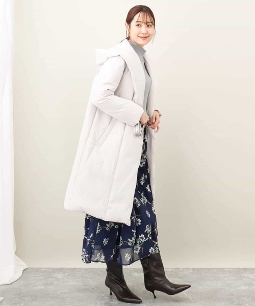 MADAM JOCONDE ロング ダウンコート シームレス ネイビー 紺色 MADAM JOCONDE ロング ダウンコート シームレス ネイビー 紺色