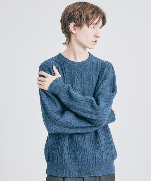 acneウールクルーネックニットメランジネイビー Acne Studios – メンズセーター