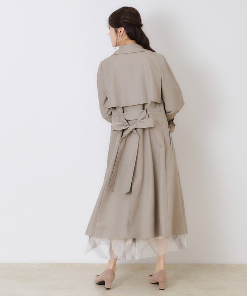 新品　タグ付き　クチュールブローチ　裏地花柄　トレンチコート Couture Brooch トレンチコート コート 「撥水・通勤・大人