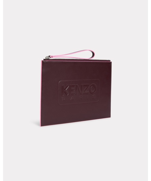 都会的な洗練さ【KENZO】'KENZO Emboss' レザー ラージ クラッチ KENZO 'KENZO Emboss' レザー ラージ クラッチ : ZOZOTOWN Yahoo
