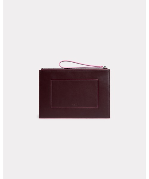 都会的な洗練さ【KENZO】'KENZO Emboss' レザー ラージ クラッチ KENZO 'KENZO Emboss' レザー ラージ クラッチ : ZOZOTOWN Yahoo