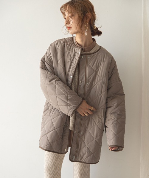 「rectangle」 ノーカラーコート FREE アイボリー レディース_画像8