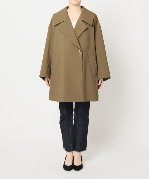 新品未 24ss■L'ESSAGE ジャーナル■バックサテン ワイドカラーコート バックサテン ワイドカラーコート | ジャーナルスタンダード