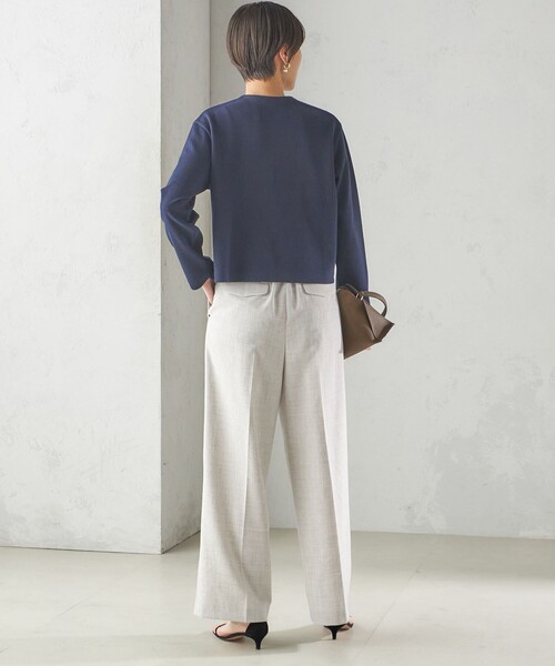 【美品】SHIPS 25SSブークレダブルニットパールモチーフボタンカーディガン SHIPS（シップス） カーディガン 「手洗い可能」ブークレ ダブル