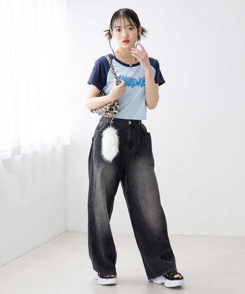 repipi armario（レピピアルマリオ） パンツ ライトホックデニムワイド