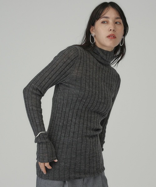 「Chaos」 タートルネックニット FREE チャコール レディース_画像3