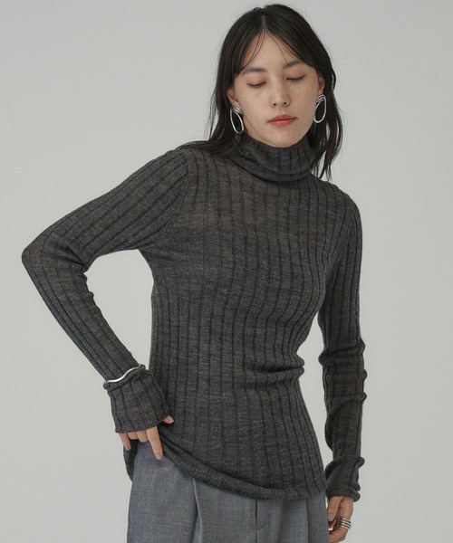 「Chaos」 タートルネックニット FREE チャコール レディース_画像4
