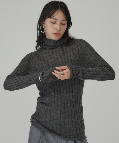 「Chaos」 タートルネックニット FREE チャコール レディース_画像5