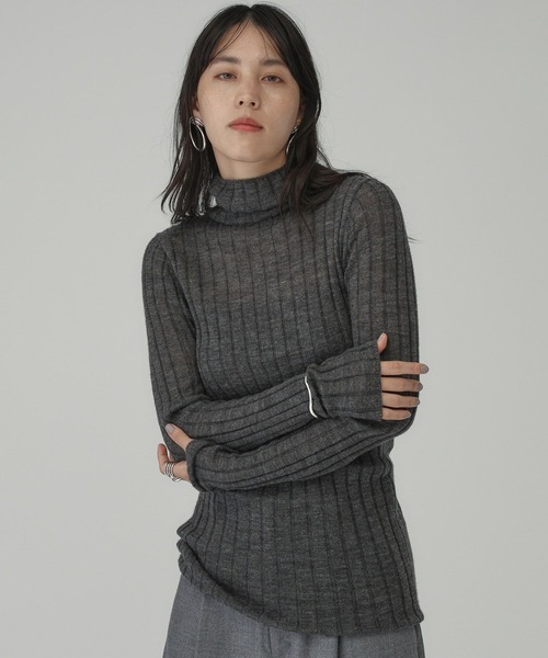 「Chaos」 タートルネックニット FREE チャコール レディース_画像6