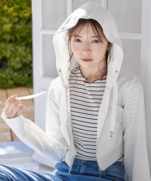 tocco closet（トッコ クローゼット） パーカー UVカット♪パール