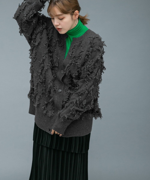 「KBF」 ニットカーディガン ONE グリーン系その他 レディース_画像2