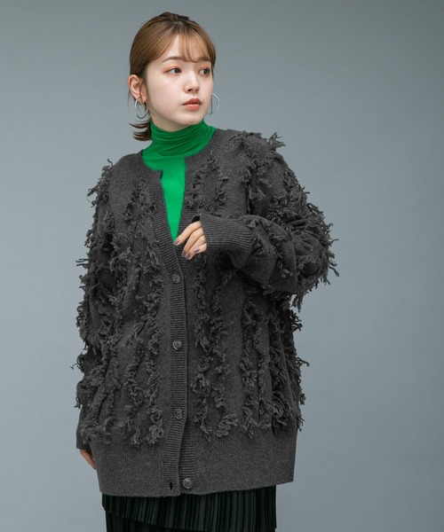 「KBF」 ニットカーディガン ONE グリーン系その他 レディース_画像4