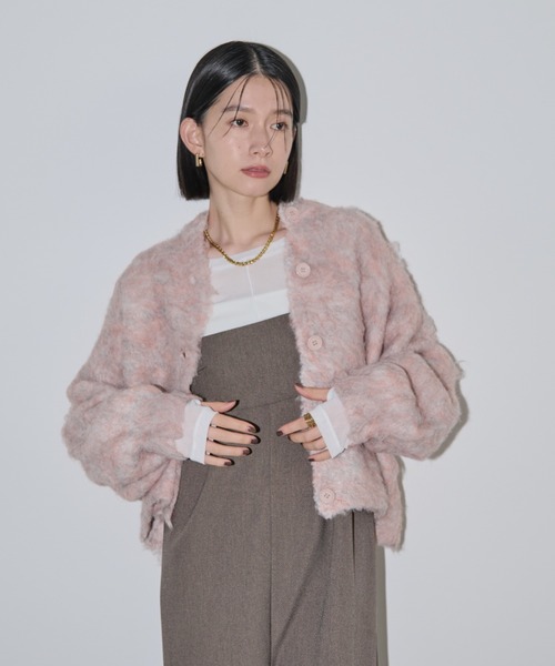 「Shelly island」 ニットカーディガン FREE レッド レディース_画像5