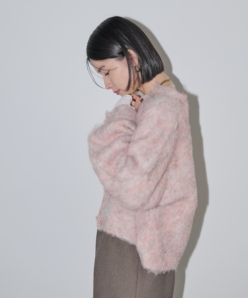 「Shelly island」 ニットカーディガン FREE レッド レディース_画像6