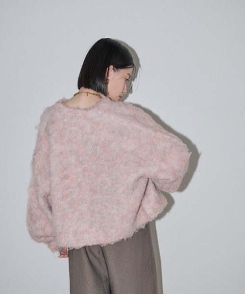 「Shelly island」 ニットカーディガン FREE レッド レディース_画像7