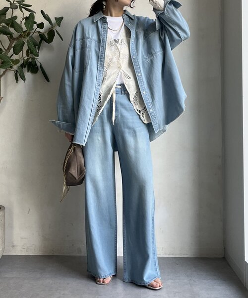 DouDou ジーンズ デニム デニムパンツ リヨセルドロストワイド