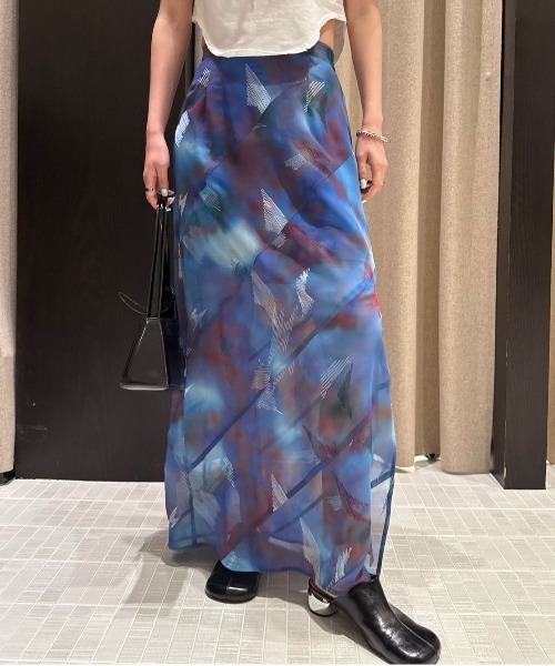 Ameri（アメリ） ロング スカート BLUR SCENERY SPIRAL SKIRT