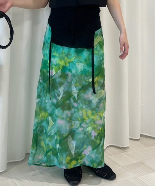 Ameri（アメリ） ロング スカート BLUR SCENERY SPIRAL SKIRT