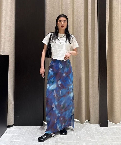 【新品】Ameri BLUR SCENERY SPIRAL SKIRT Ameri（アメリ） ロング スカート BLUR SCENERY SPIRAL SKIRT