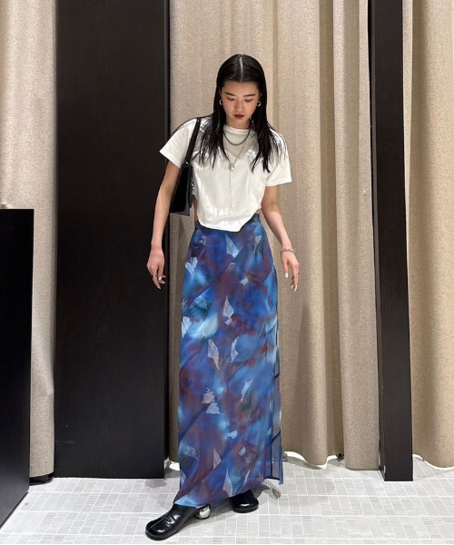 【新品】Ameri BLUR SCENERY SPIRAL SKIRT Ameri（アメリ） ロング スカート BLUR SCENERY SPIRAL SKIRT