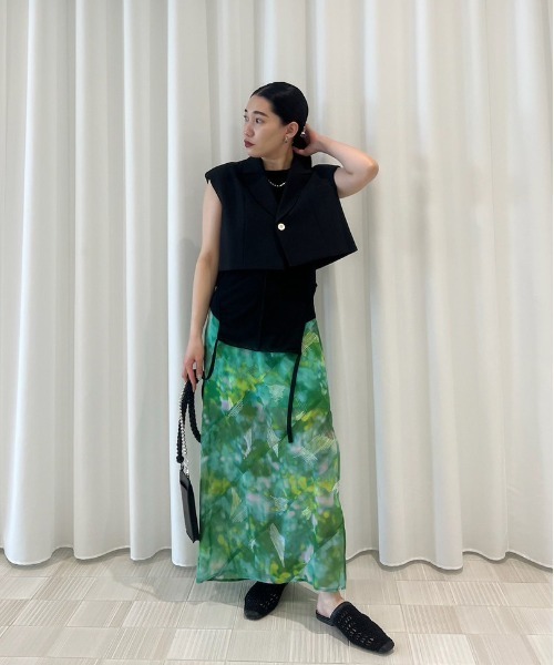 Ameri（アメリ） ロング スカート BLUR SCENERY SPIRAL SKIRT