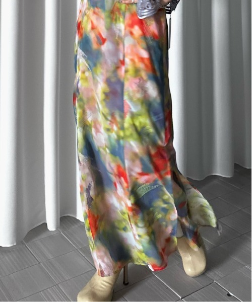 【新品】Ameri BLUR SCENERY SPIRAL SKIRT Ameri（アメリ） ロング スカート BLUR SCENERY SPIRAL SKIRT