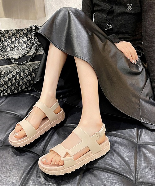 Lace Ladies（レースレディース） サンダル レザー調 ダブルベルト