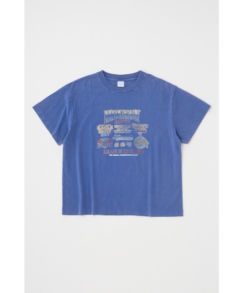 MOUSSY tシャツ LEAGUE CHAMPS 25 Tシャツ レディース
