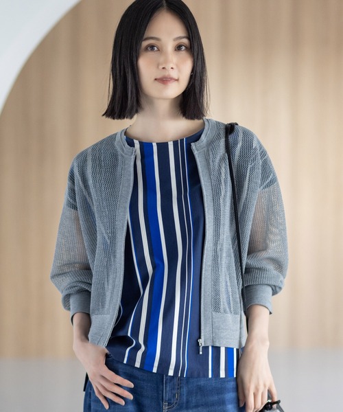 メッシュニットブルゾン A/C DESIGN BY ALPHA CUBIC ブルゾン アウター 2025春夏「洗濯
