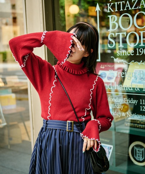 「kutir」 タートルネックニット FREE グレー レディース_画像6