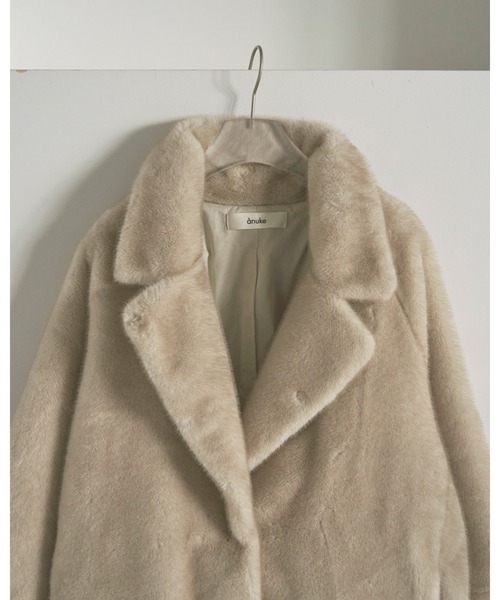 アンヌークanuke Eco Minkfur Jaket アイボリー 38 anuke（アンヌーク） ジャケット テーラードジャケット Eco Minkfur