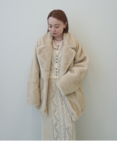 ジャケット・アウター anuke Eco Minkfur Jacket anuke（アンヌーク） ジャケット テーラードジャケット Eco Minkfur