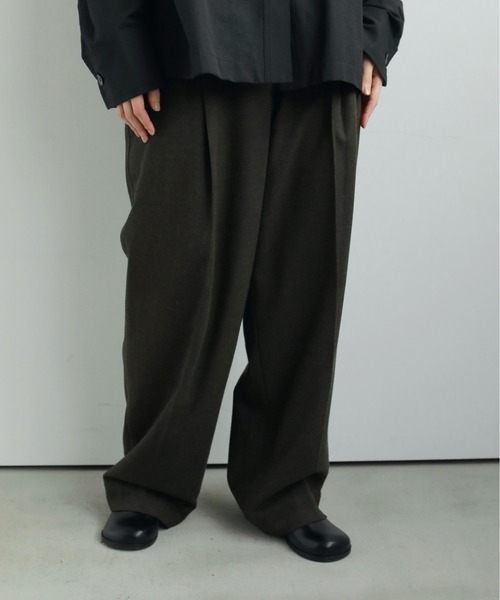 anuke（アンヌーク） パンツ Wool Tuck Pants レディース : ZOZOTOWN