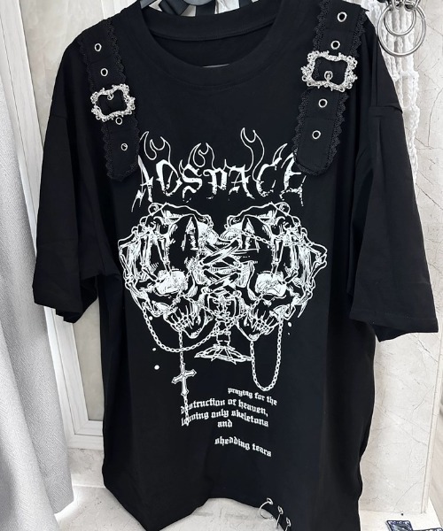 NOVESSEL tシャツ 半袖 「AOSPACE」スカルプリントTシャツ レディース