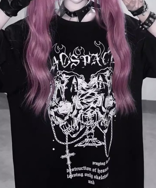 NOVESSEL tシャツ 半袖 「AOSPACE」スカルプリントTシャツ レディース