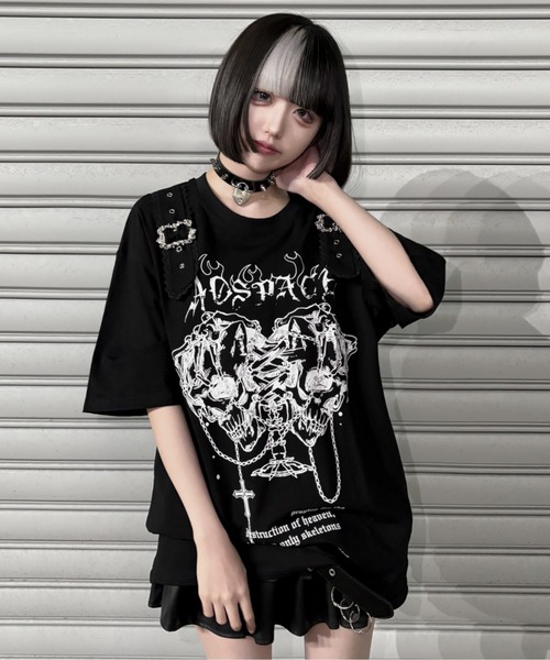 NOVESSEL tシャツ 「AOSPACE」スカルプリントTシャツ レディース