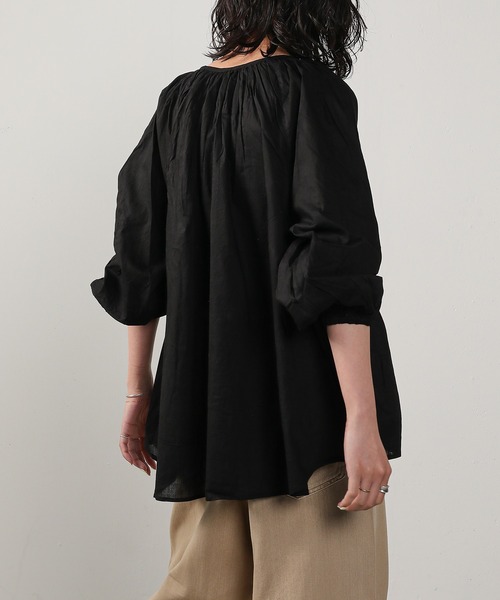 ブラウス シャツ スモッキング刺繍 コットン レディース : ZOZOTOWN