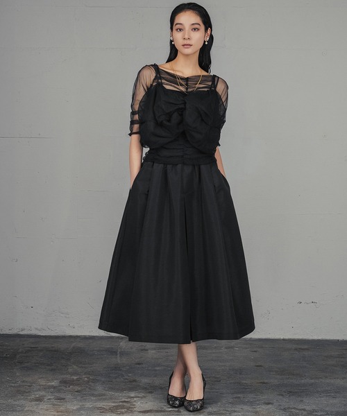 GIRL DRESS FOR NOW ブラウス シャツ 半袖 リボンニュアンスビスチェ GIRL DRESS FOR NOW ブラウス シャツ 半袖 リボンニュアンスビスチェ