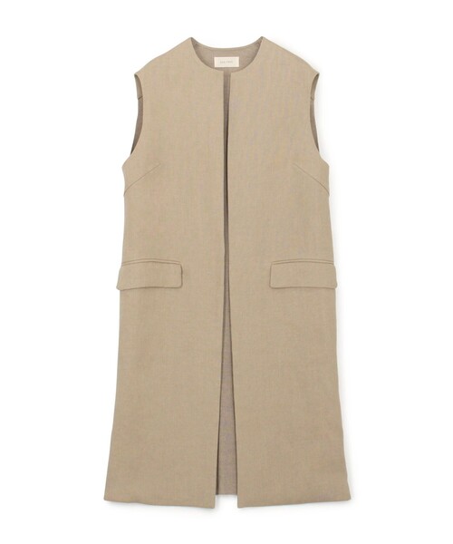 DES PRES（デプレ） ベスト ジレ ファブリックコンビ ロングジレ