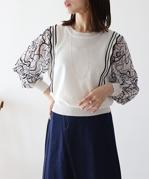 「REAL CUBE」 長袖ニット FREE ブラック レディース_画像3