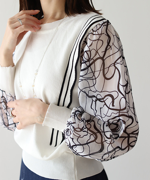 「REAL CUBE」 長袖ニット FREE ブラック レディース_画像4