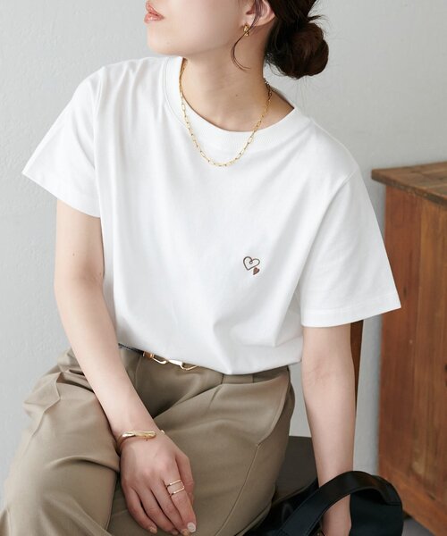 Discoat（ディスコート） tシャツ 半袖 「WEB限定」線抜きハート刺繍