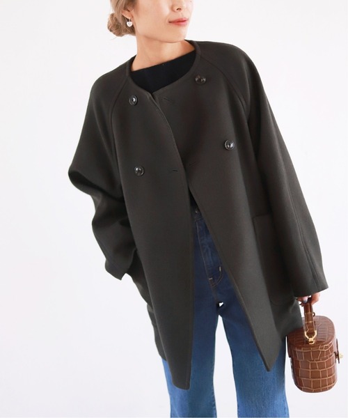 SLOBE IENA（スローブイエナ） ノーカラーコート 36 ブラウン