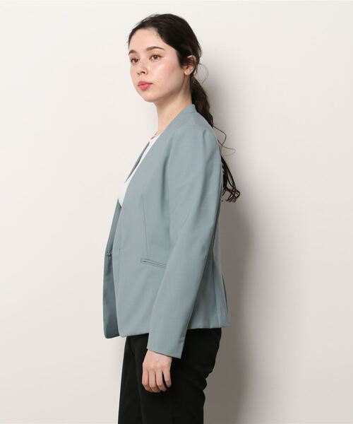 Green label relaxing ネイビーノーカラージャケットサイズ38 green label relaxing 「green relaxing」 ノーカラージャケット