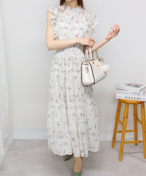 pumpkin port（パンプキンポート） ワンピース シフォン花柄フリル袖