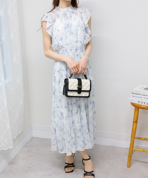 pumpkin port（パンプキンポート） ワンピース シフォン花柄フリル袖