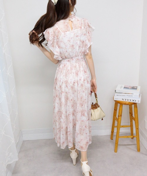 pumpkin port（パンプキンポート） ワンピース シフォン花柄フリル袖